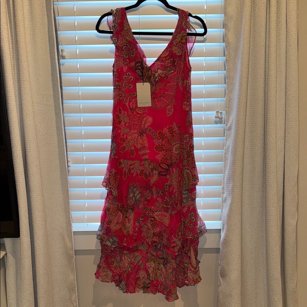Vibrant Pink Paisley Dress Hale Bob new with tags